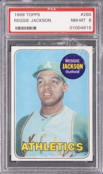 1969 Topps #260 Reggie Jackson Rookie Card – PSA NM-MT 8